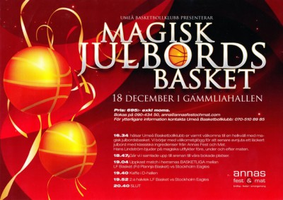 Magiker på julfest / julbord åt Umeå basketbollklubb